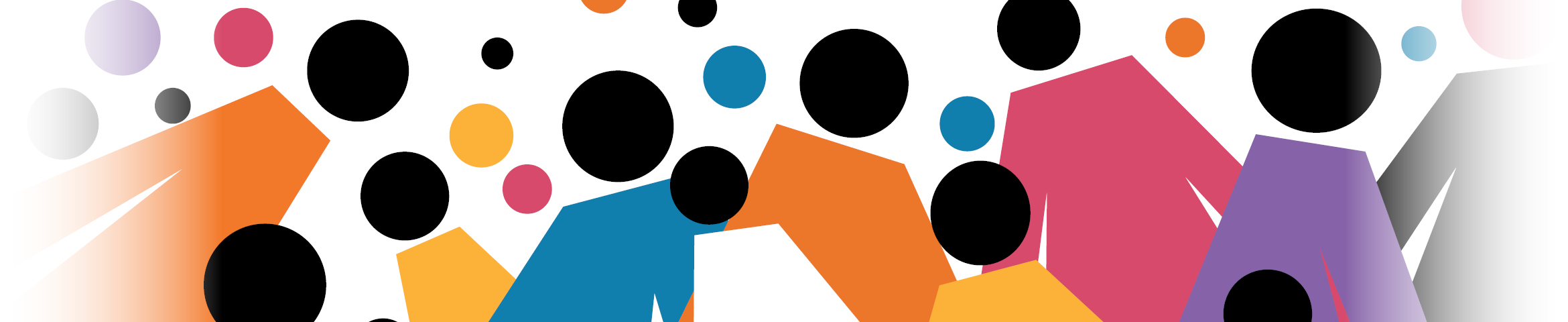 Illustration of a colourful group of people