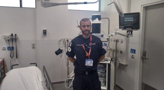 Leading Naval Nurse, Alistair Fawkes in hospital