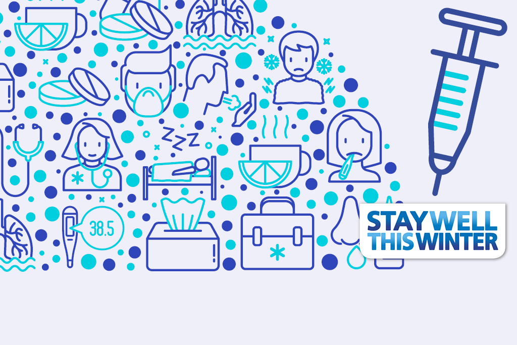 graphical icons representing flu