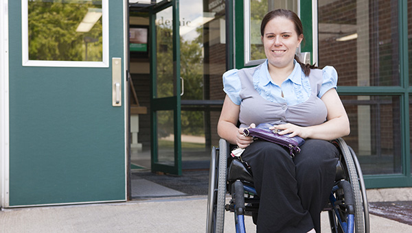 A young adult in a wheelchair A young adult in a wheelchair