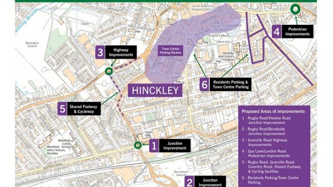 Hinckley scheme overview Map of proposals for Rugby Road and Hinckley town centre