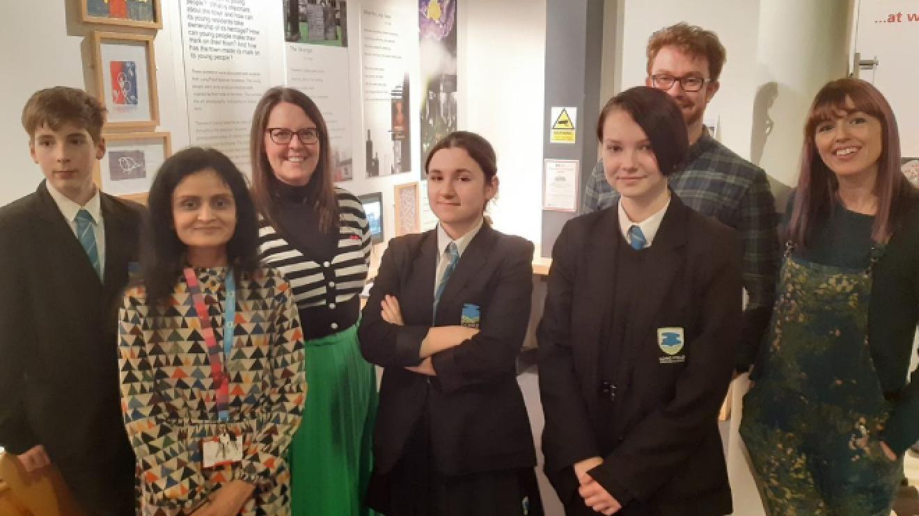 make-your-mark-launch Students with their work on display and representatives from the LongBrow Creative team