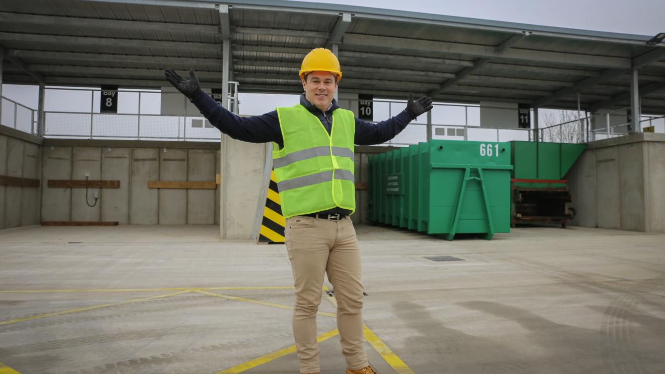 Councillor Blake Pain at Kibworth recycling and household waste site