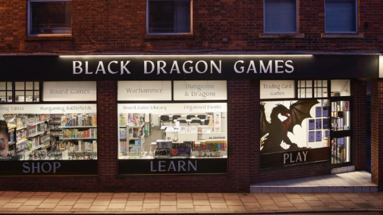 Outside view of Black Dragon Games Outside view of Black Dragon Games