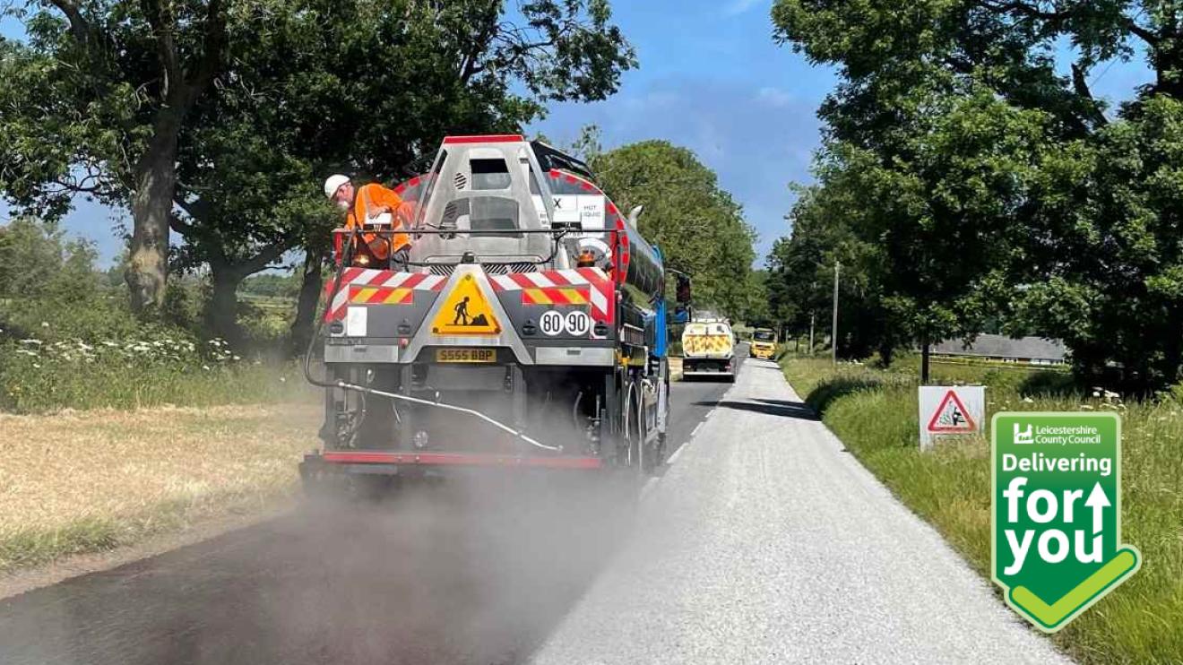 Surface dressing equipment in action