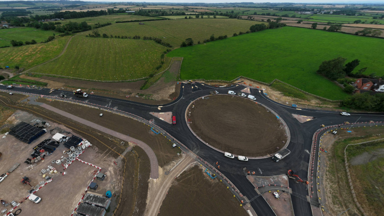 New roundabout at Burton Lazars