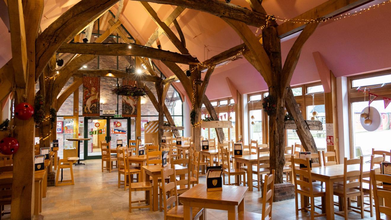 The interior of the cafe at 1485 Tithe Barn