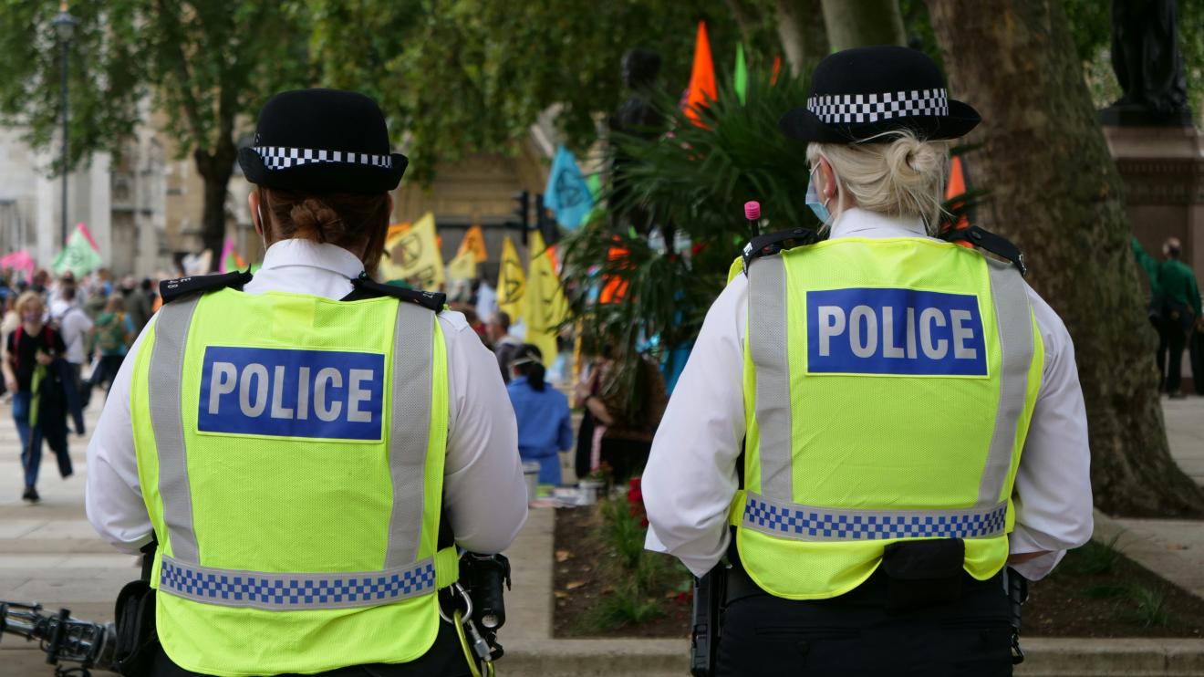 Two police officers patrolling