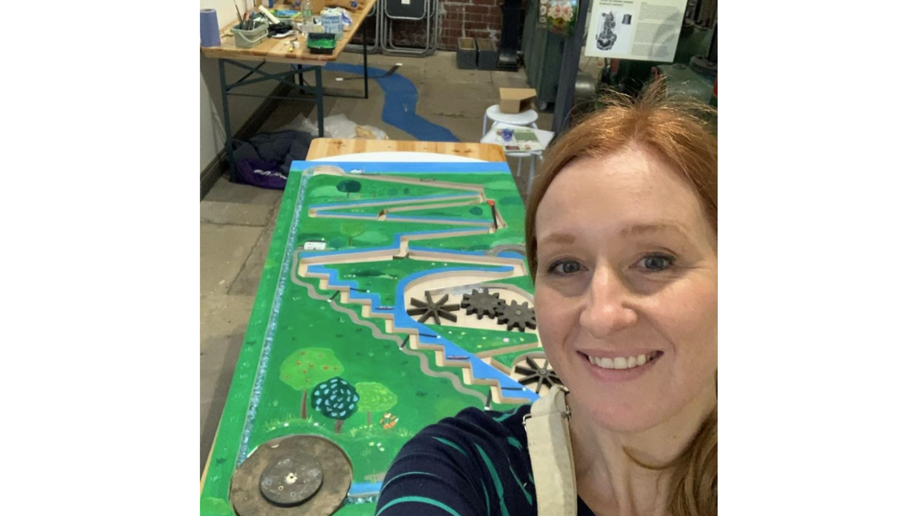Helen Murray at the museum exhibition