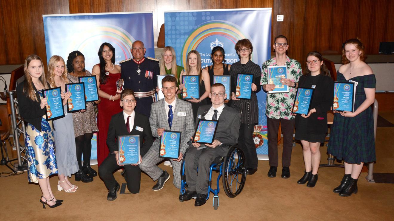 A group of young people with their Young People of the Year Awards 