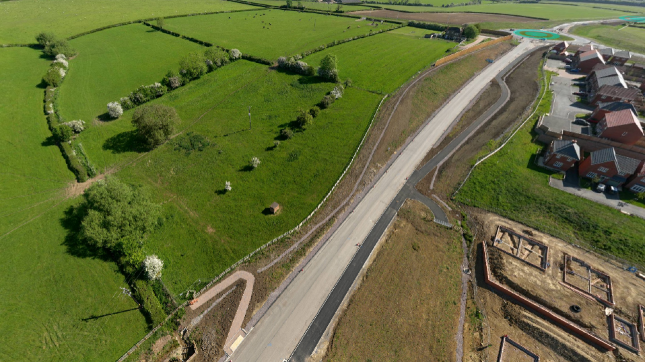 Distributor road under construction