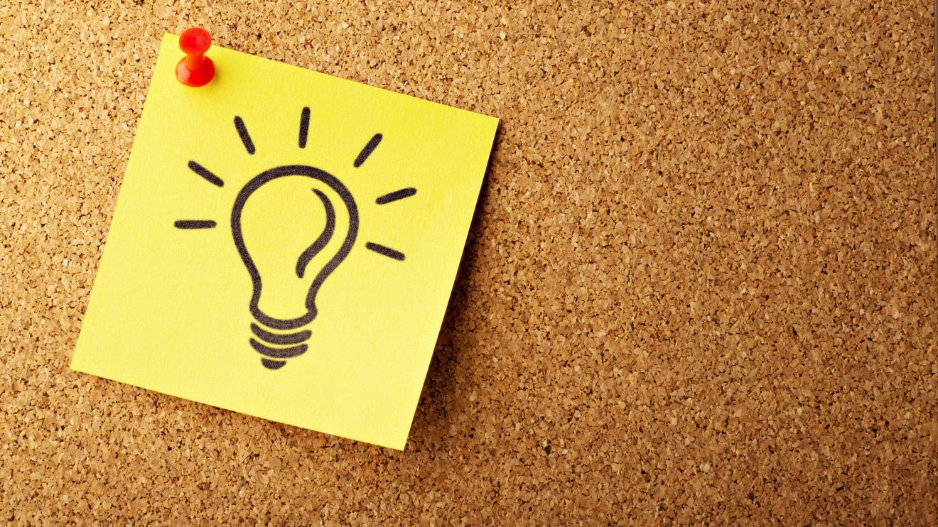 Light bulb post it note