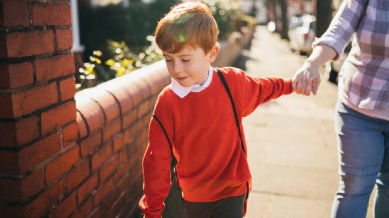 child walking to school