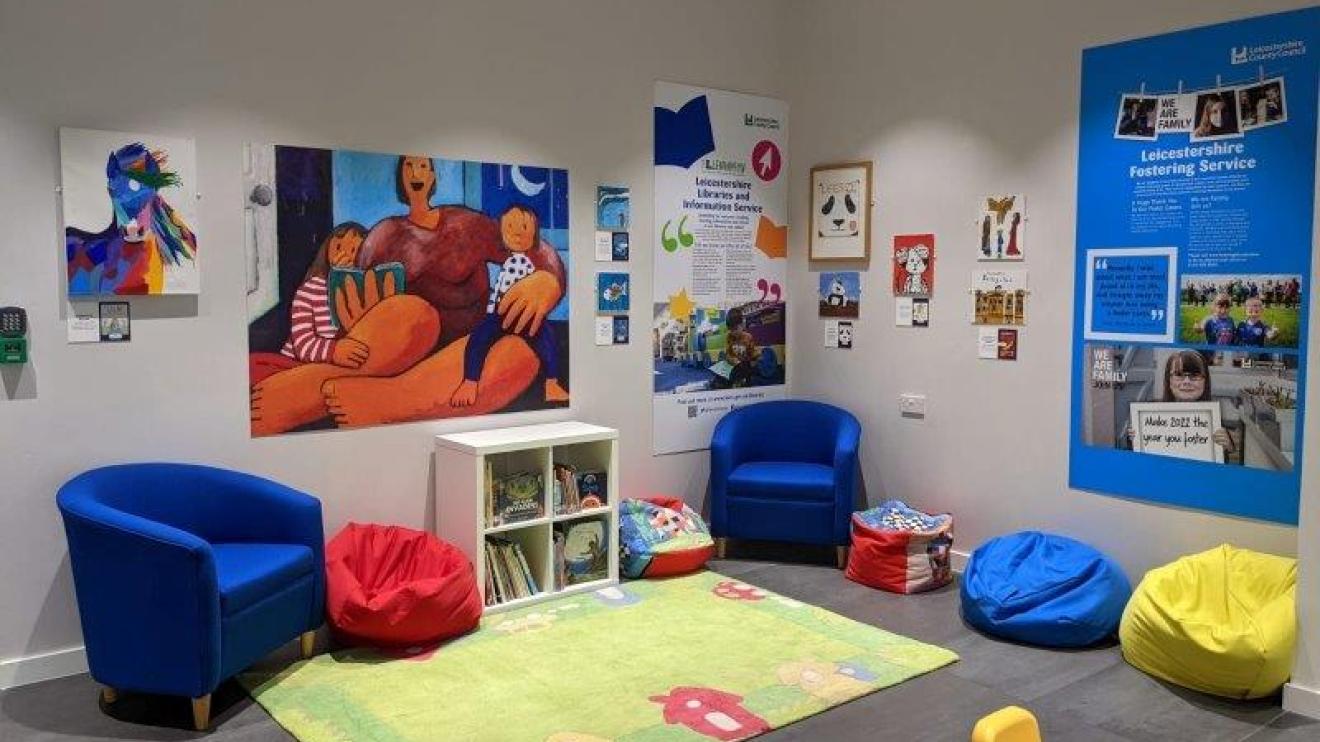 Room showing artwork done by children in care
