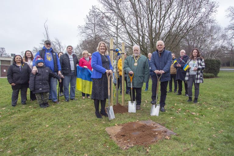 Ukraine tree planting at County Hall