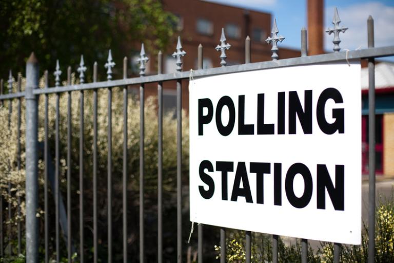 Polling station sign Polling station sign