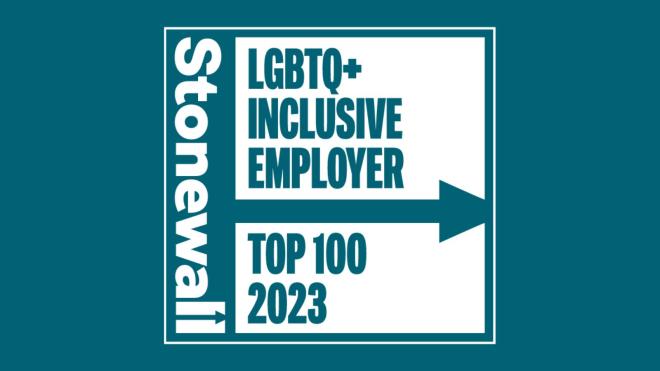 Stonewall LGBTQ+ inclusive employer  graphic