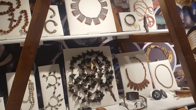 Jewellery on display at Charnwood Museum