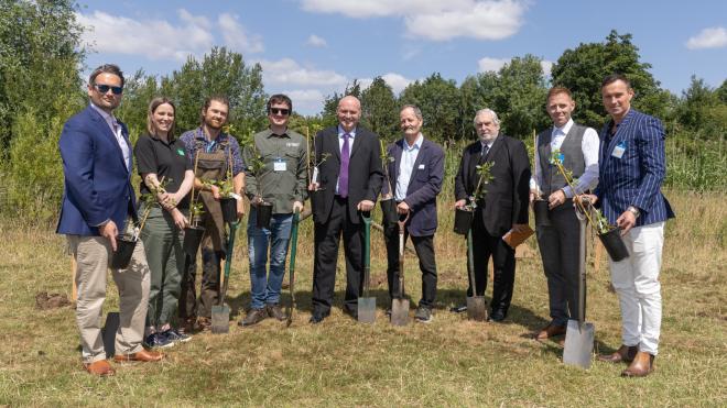 Tree planting at launch of LNRS
