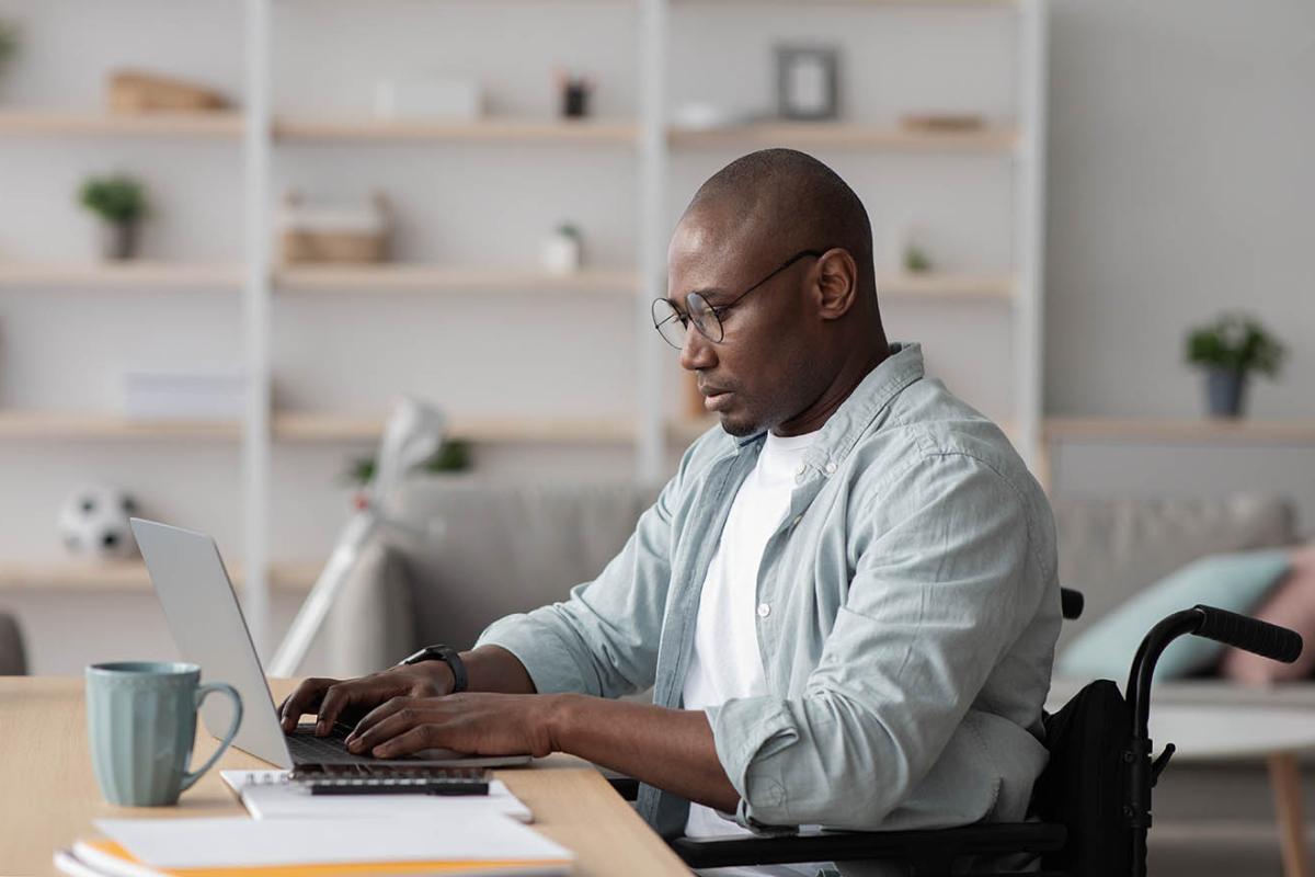 Man working on a laptop