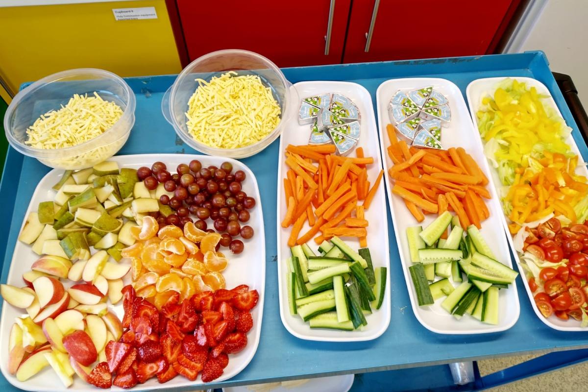 A tray of healthy snacks