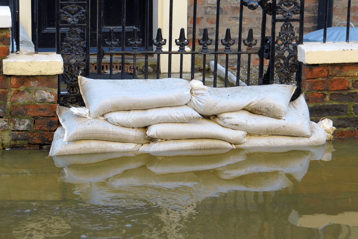 sandbags outside house