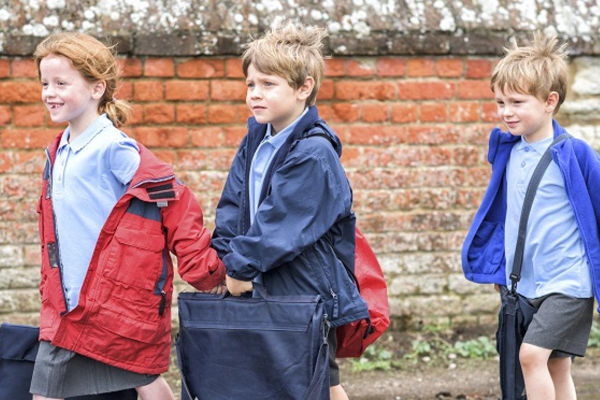 Children walking to school