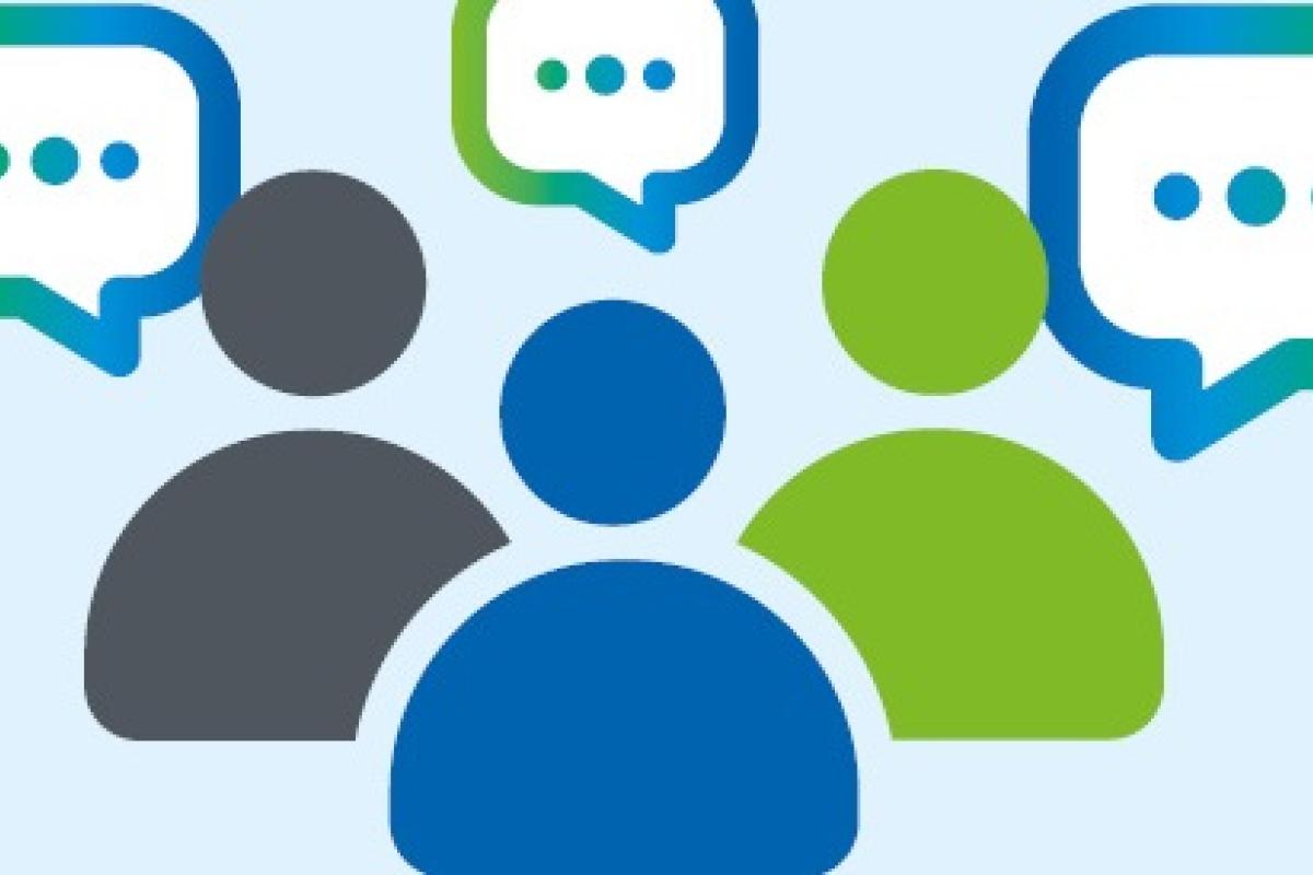 People with speech bubbles graphic