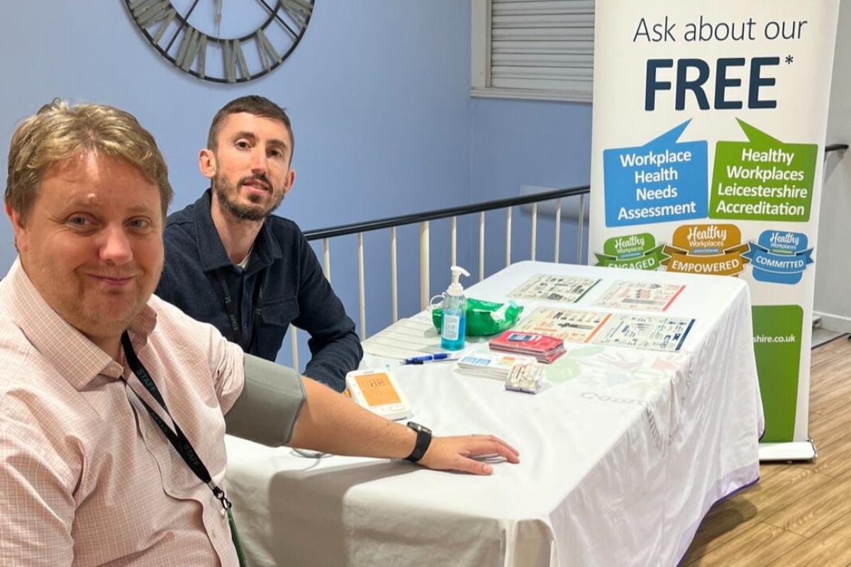 Blood pressure test being carried out