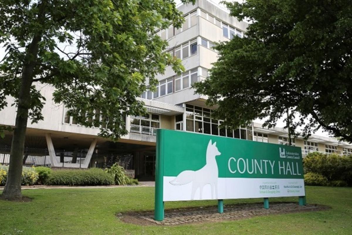 County Hall sign in front of the main entrance