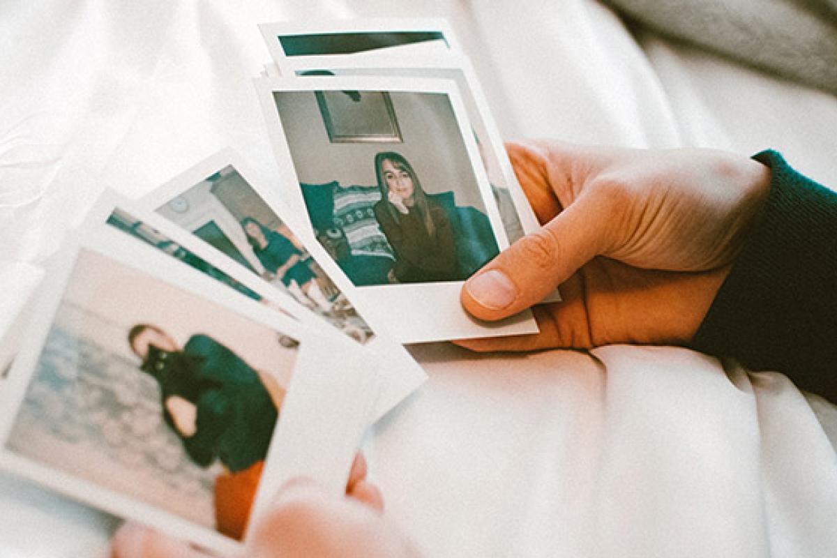 Someone looking at photos