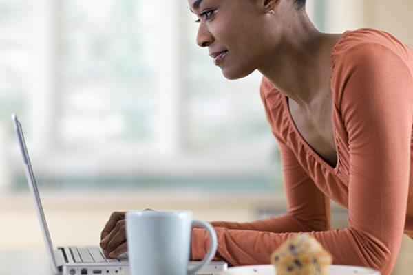 lady using a laptop